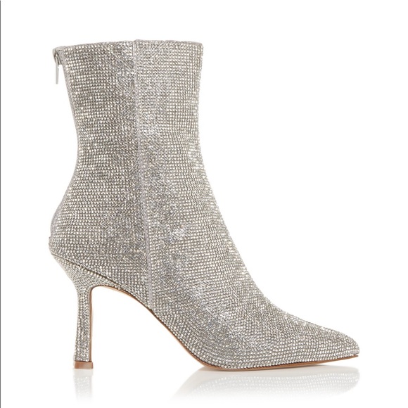 Aqua Rhinestone high heel booties - Picture 3 of 5